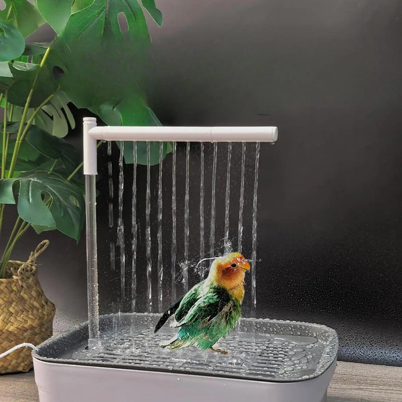 AquaFlow™ Automatic Bird Bathtub with Running Water – USB Electric Shower Box for Parrots & Cockatiels