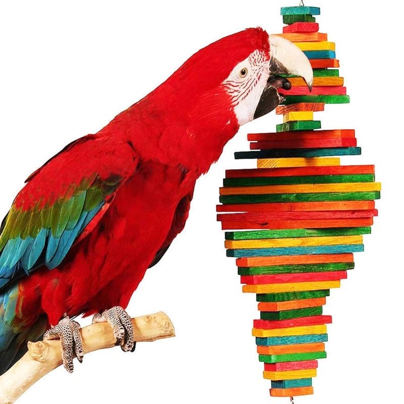ChromePerch™ Rainbow Wood Bird Chew Toy