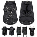 Urban-Rider™ Vegan Leather Jacket: Windproof Winter Coat for Small & Medium Dogs