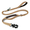 Tactical Shock-Absorbing Bungee Leash: Heavy-Duty Reflective Lead with Integrated Car Seatbelt