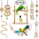 SwingSet™ Combination Parrot Toy Kit – Swing, Hammock, Bell, Perch & Ladder for Small Birds