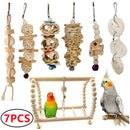 SwingSet™ Combination Parrot Toy Kit – Swing, Hammock, Bell, Perch & Ladder for Small Birds