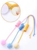 SpringBounce™ Colored Spring Cat Teaser Ball – Self-Exciting Suction Cup Hanging Toy with Rabbit Fur
