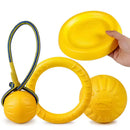 Aero-Grip™ Hybrid Dog Frisbee: Shock-Absorbent Rubber & Dental Rope Ring