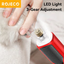 ROJECO™ LED Precision Pet Nail Grinder: 7-Speed Professional Grooming for Dogs & Cats