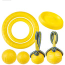 Aero-Grip™ Hybrid Dog Frisbee: Shock-Absorbent Rubber & Dental Rope Ring