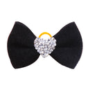 DiamondBow™ 2-Pack Diamond Dog Hair Bows with Rubber Bands – Handmade Valentine's Day Puppy Bowknots