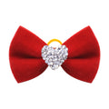 DiamondBow™ 2-Pack Diamond Dog Hair Bows with Rubber Bands – Handmade Valentine's Day Puppy Bowknots