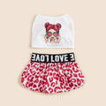 LeopardChic™ Two-Piece Leopard Dog Dress – Cute Fashion Costume for Small Female Dogs (Spring/Summer)