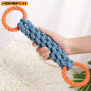 TwistRope™ Double-Ring Cotton Dog Rope Toy – Durable Bite-Resistant Tug & Dental Chew for Medium to Large Dogs