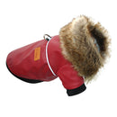 Urban-Rider™ Vegan Leather Jacket: Windproof Winter Coat for Small & Medium Dogs