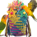 ForageFun™ Natural Parrot Foraging & Shredding Toy – Woven Rattan Chew Toy for Small & Medium Birds