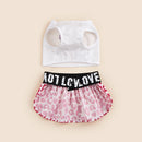 LeopardChic™ Two-Piece Leopard Dog Dress – Cute Fashion Costume for Small Female Dogs (Spring/Summer)