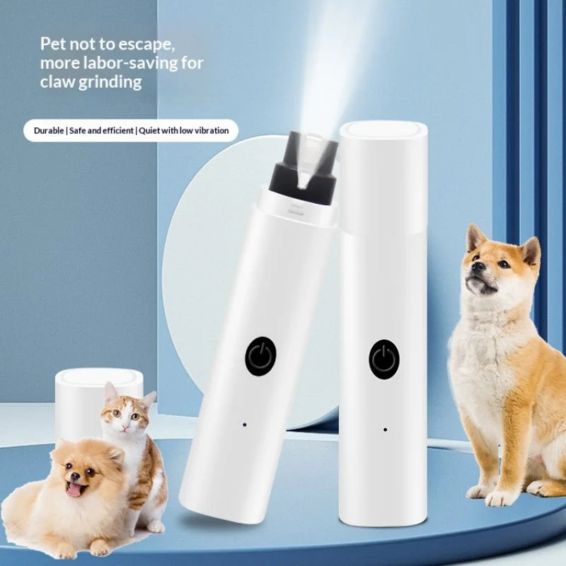 QuietGrind™ Electric Pet Nail Grinder – Quiet USB Rechargeable Claw Trimmer with LED Light & Safety Guard