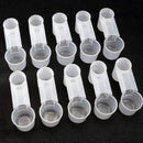 HydroSip™ Transparent Bird Drinker Cups – 10-Pack Plastic Cage Water Feeders for Parrots & Pigeons