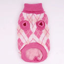 ArgyleKnit™ Crochet Argyle Dog Sweater – Warm Knitted Autumn/Winter Clothes for Small Dogs & Cats