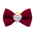 DiamondBow™ 2-Pack Diamond Dog Hair Bows with Rubber Bands – Handmade Valentine's Day Puppy Bowknots