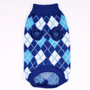 ArgyleKnit™ Crochet Argyle Dog Sweater – Warm Knitted Autumn/Winter Clothes for Small Dogs & Cats