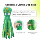 OctoSqueeze™ No-Stuffing Crinkle Octopus Dog Toy – Squeaky Plush for Puppy Teething & Interactive Play