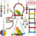 SwingSet™ Combination Parrot Toy Kit – Swing, Hammock, Bell, Perch & Ladder for Small Birds