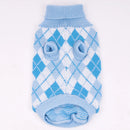 ArgyleKnit™ Crochet Argyle Dog Sweater – Warm Knitted Autumn/Winter Clothes for Small Dogs & Cats