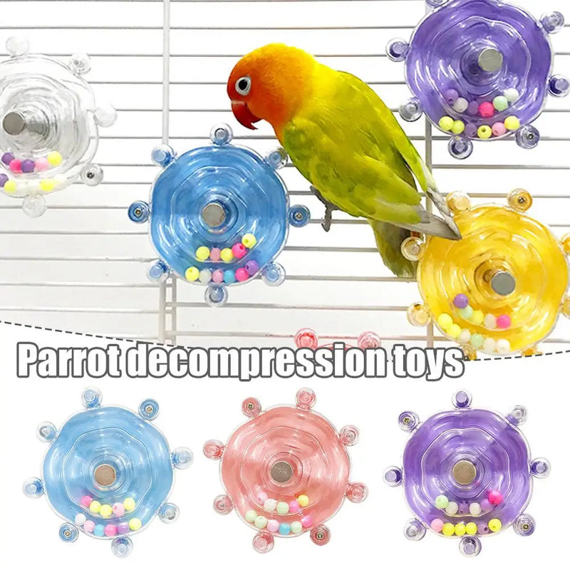 SpinWheel™ Parrot Decompression Rotating Wheel Toy – Energy Release Cage Toy for Birds