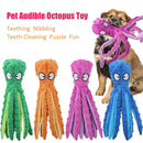 OctoSqueeze™ No-Stuffing Crinkle Octopus Dog Toy – Squeaky Plush for Puppy Teething & Interactive Play