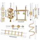 SwingSet™ Combination Parrot Toy Kit – Swing, Hammock, Bell, Perch & Ladder for Small Birds