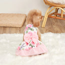 FloralTulle™ Dog Princess Dress – Elegant Bowknot Floral Tulle Party Dress for Small Dogs (Spring/Summer)
