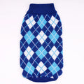 ArgyleKnit™ Crochet Argyle Dog Sweater – Warm Knitted Autumn/Winter Clothes for Small Dogs & Cats