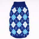 ArgyleKnit™ Crochet Argyle Dog Sweater – Warm Knitted Autumn/Winter Clothes for Small Dogs & Cats