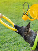 Aero-Grip™ Hybrid Dog Frisbee: Shock-Absorbent Rubber & Dental Rope Ring