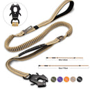 Tactical Shock-Absorbing Bungee Leash: Heavy-Duty Reflective Lead with Integrated Car Seatbelt
