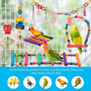 WoodPlay™ 11-Piece Parrot Toy Set – Chewable Wood Swing, Bite Bridge & Bead Cage Toys for Birds