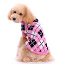 ArgyleKnit™ Crochet Argyle Dog Sweater – Warm Knitted Autumn/Winter Clothes for Small Dogs & Cats