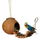 CocoNest™ Natural Coconut Shell Bird House – Nesting Hideaway with Ladder for Small Birds