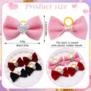 DiamondBow™ 2-Pack Diamond Dog Hair Bows with Rubber Bands – Handmade Valentine's Day Puppy Bowknots