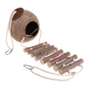 CocoNest™ Natural Coconut Shell Bird House – Nesting Hideaway with Ladder for Small Birds