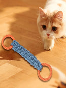 TwistRope™ Double-Ring Cotton Dog Rope Toy – Durable Bite-Resistant Tug & Dental Chew for Medium to Large Dogs