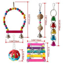 SwingSet™ Combination Parrot Toy Kit – Swing, Hammock, Bell, Perch & Ladder for Small Birds