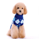 ArgyleKnit™ Crochet Argyle Dog Sweater – Warm Knitted Autumn/Winter Clothes for Small Dogs & Cats