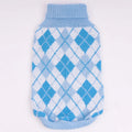 ArgyleKnit™ Crochet Argyle Dog Sweater – Warm Knitted Autumn/Winter Clothes for Small Dogs & Cats