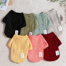 CozyKnit™ Solid Warm Dog & Cat Sweater – Soft Polyester Autumn/Winter Pet Clothes (XS–2XL)
