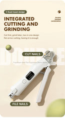 Duo-Trim™ 2-in-1 Pet Nail Clipper & Grinder – Precision LED & Ultra-Quiet Motor