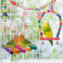 WoodPlay™ 11-Piece Parrot Toy Set – Chewable Wood Swing, Bite Bridge & Bead Cage Toys for Birds