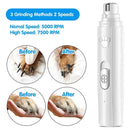 DualSpeed™ Electric Pet Nail Grinder – 2-Speed USB Rechargeable Trimmer with Diamond Wheel for Dogs & Cats