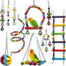 SwingSet™ Combination Parrot Toy Kit – Swing, Hammock, Bell, Perch & Ladder for Small Birds