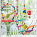 WoodPlay™ 11-Piece Parrot Toy Set – Chewable Wood Swing, Bite Bridge & Bead Cage Toys for Birds